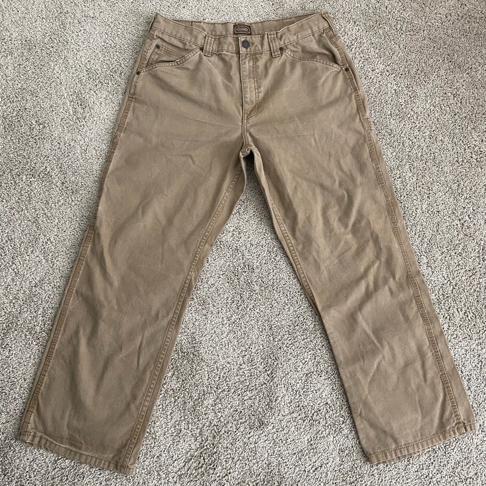 C. E. Schmidt Mens Pants Workwear Carpenter Desert Sand Tan Heavy Duty 36x30